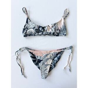 Agua Bendita Swimwear Bikini Set Peggy Helios Top and Bottom Size M